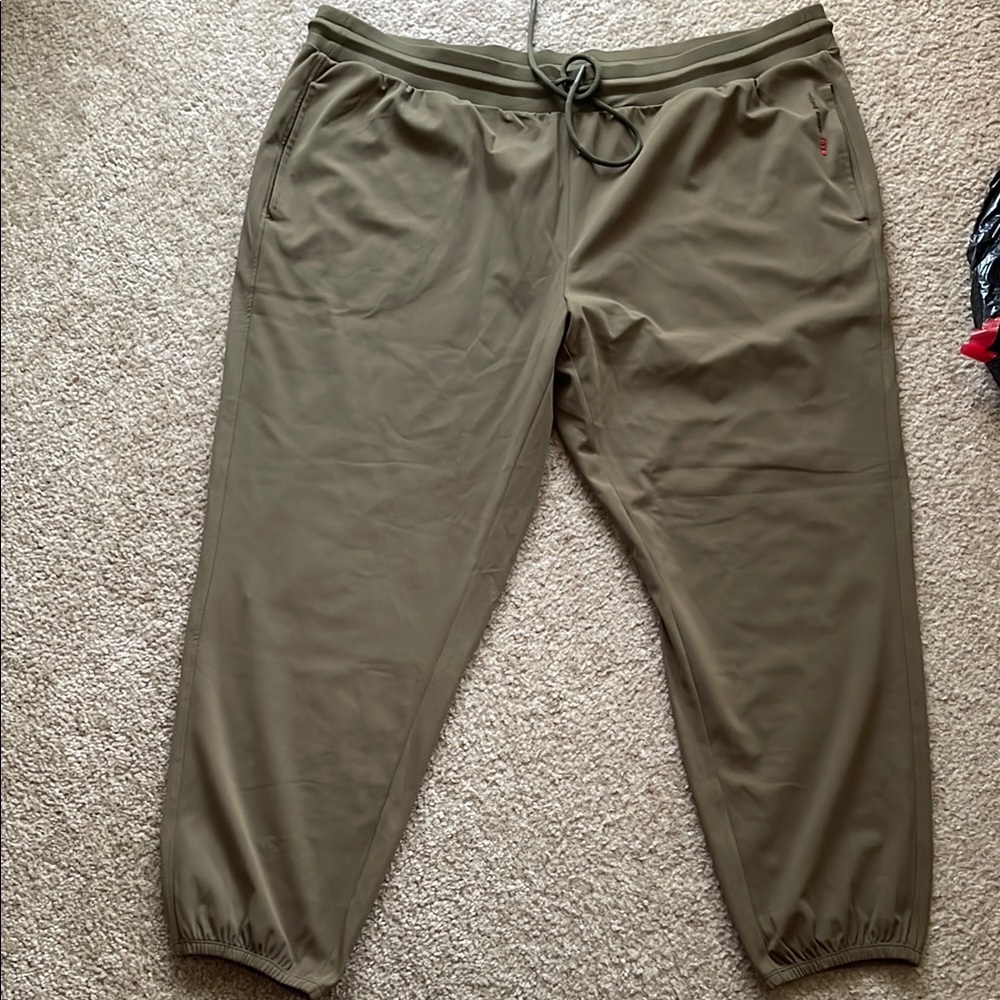 Peace Love World Green Joggers Elastic Waistband